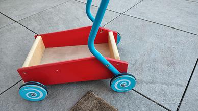 Carrello primi passi in legno Città del sole