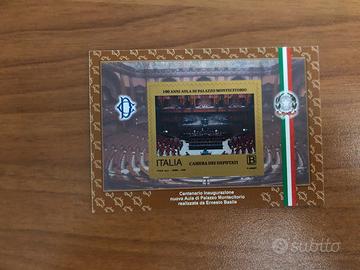 Francobollo anno 2018 ,100 anni aula in parl . Mon