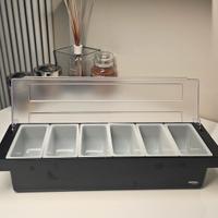 Portaingredienti a 6 scomparti per pizza, party