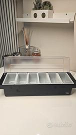 Portaingredienti a 6 scomparti per pizza, party