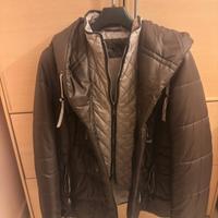 Giaccone marrone impermeabile con cappuccio