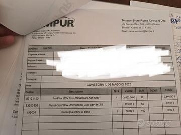 Materasso Lusso Tempur 160 220