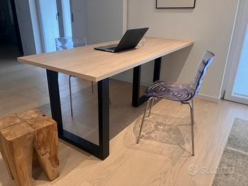 Tavolo laminato struttura nero soggiorno cucina