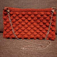 borsa ad uncinetto,pochette fatta a mano