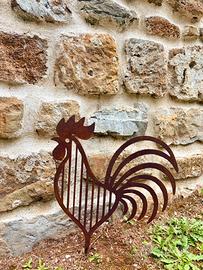 Gallo a righe in corten