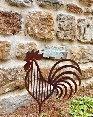Gallo a righe in corten