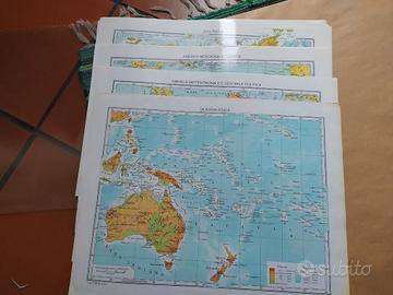 cartine geografiche anni '80 misura 28 x35