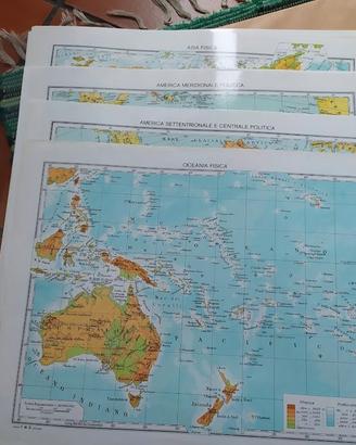 cartine geografiche anni '80 misura 28 x35