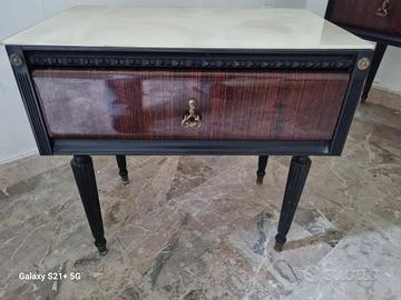 n 2 comodini vintage anni 60 legno scuro