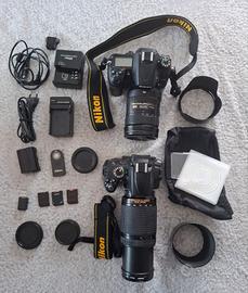 Nikon D7000+Nikon D5000+Obiettivi+accessori