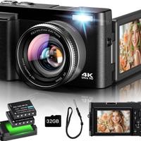 Fotocamera Digitale 4K, 48MP Autofocus Macchina Fo