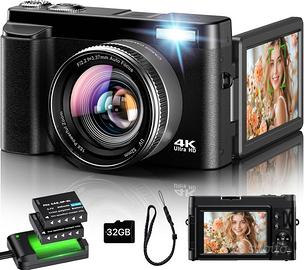 Fotocamera Digitale 4K, 48MP Autofocus Macchina Fo