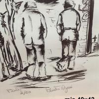 QUADRO anni 70 carboncino Arzeni Pittore