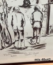 QUADRO anni 70 carboncino Arzeni Pittore