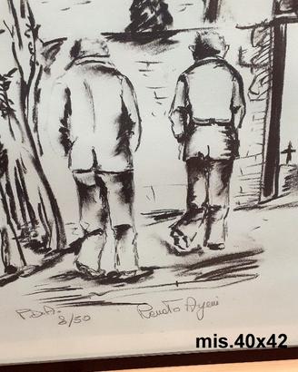 QUADRO anni 70 carboncino Arzeni Pittore