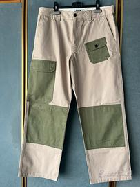 Pantaloni MSGM tg.50 in cotone beige e caki
