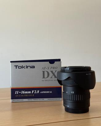 Tokina 11-16/2.8 attacco Canon