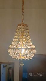 Lampadario vintage a mongolfiera in cristallo
