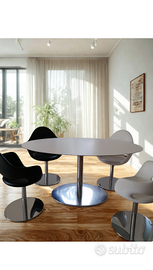 Tavolo ovale design con 4 poltrone DOMITALIA