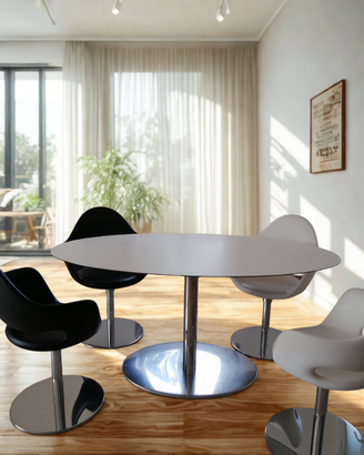 Tavolo ovale design con 4 poltrone DOMITALIA