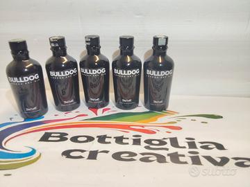 LOTTO GIN BULLDOG DA LITRO 5 BOTTIGLIE VUOTE 