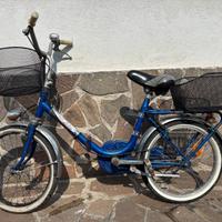 Bici città Atala vintage blu con cestini
