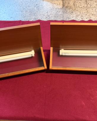 Coppia di Mensole Luminose in Legno e Vetro