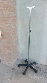   asta inox con rotelle portaflebo