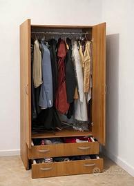 Armadio due ante con cassettiera