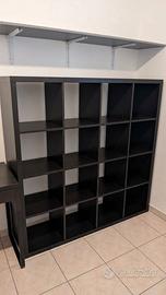 Libreria  Divisorio IKEA KALLAX 4x4 (Nero-Marrone)