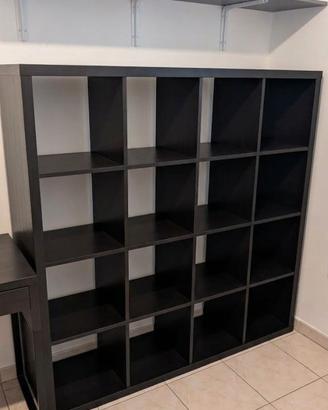 Libreria  Divisorio IKEA KALLAX 4x4 (Nero-Marrone)