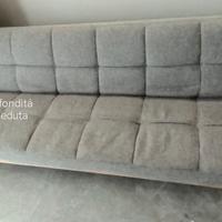 Divano (letto) morbido color grigio e abete, nuovo