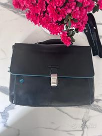 Valigetta Piquadro Blue Square in pelle nera