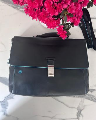 Valigetta Piquadro Blue Square in pelle nera