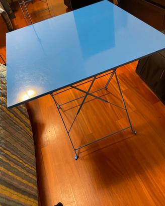 Tavolino-scrivania 50x50 metallo, colore blu
