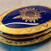 Bomboniera porcellana blu cobalto e oro di Limoges