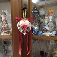 Cuori pendagli giro chiavi con fiori artificiali 