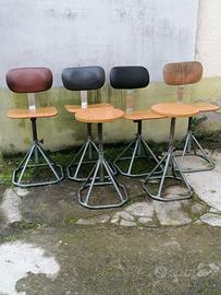Set sgabelli industrial 4+2 pz vintage officina