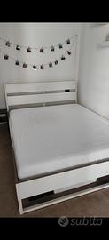 Struttura letto bianco matrimoniale 160x200 cm