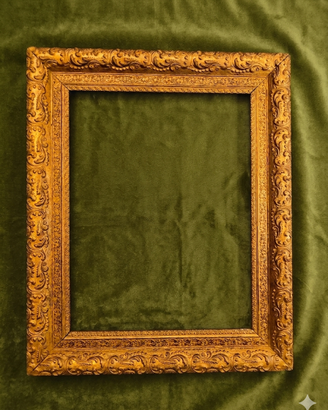 Cornice specchiera dorata in pastiglia
