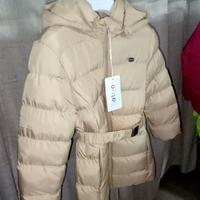 Giubbotto Bimba 4y Beige con Fiocco e pelliccia