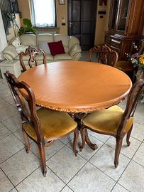 Tavolo e 6 Sedie in Stile Barocco Antico - Mobili 