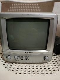 Mini TV Majestic vintage B/N con radio FM funziona