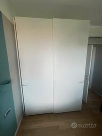 Armadio 2 ante scorrevoli - effetto legno bianco