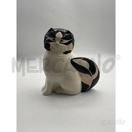 STATUINA GATTO BIANCO NERO GOEBEL