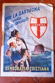 Manifesto Democrazia Cristiana 200x70cm anni 50/60