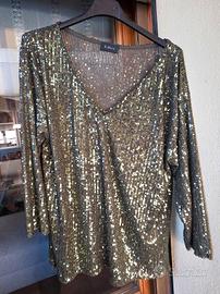 maglia da ballo a maniche lunghe con paiette