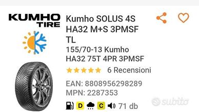 4 Pneumatici Khumo con cerchione.