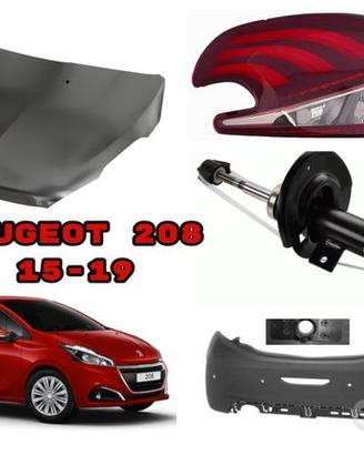 Peugeot 208 cofano paraurti airbag fanale freni 15