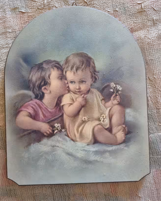 quadro angioletto legno